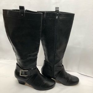 Comfortview wide calf black heel boot 8M